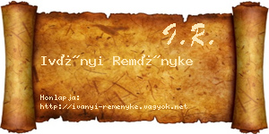 Iványi Reményke névjegykártya