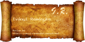 Iványi Reményke névjegykártya